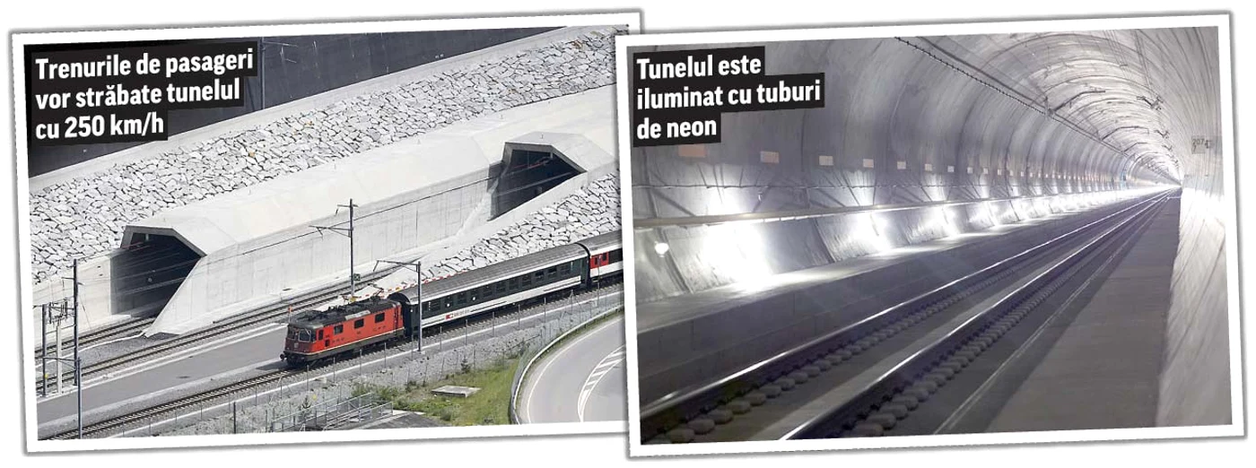 Inaugurat cu mare pompă, miercuri (1 iunie), cel mai lung tunel feroviar din lume are 57 de kilometrifoto: Arhivă
