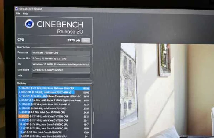 Acer Predator Helios 300  test cinebench