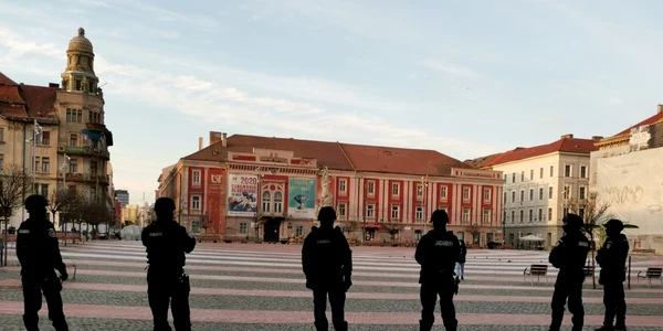 Forţele de ordine au blocat centrul Timişoarei FOTO Ş.Both