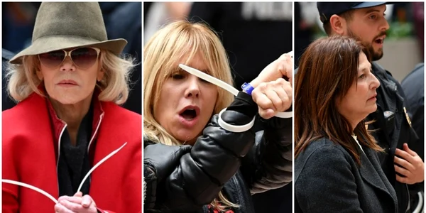Actriţele Jane Fonda Rosanna Arquette şi Catherine Keener arestate FOTO AFP