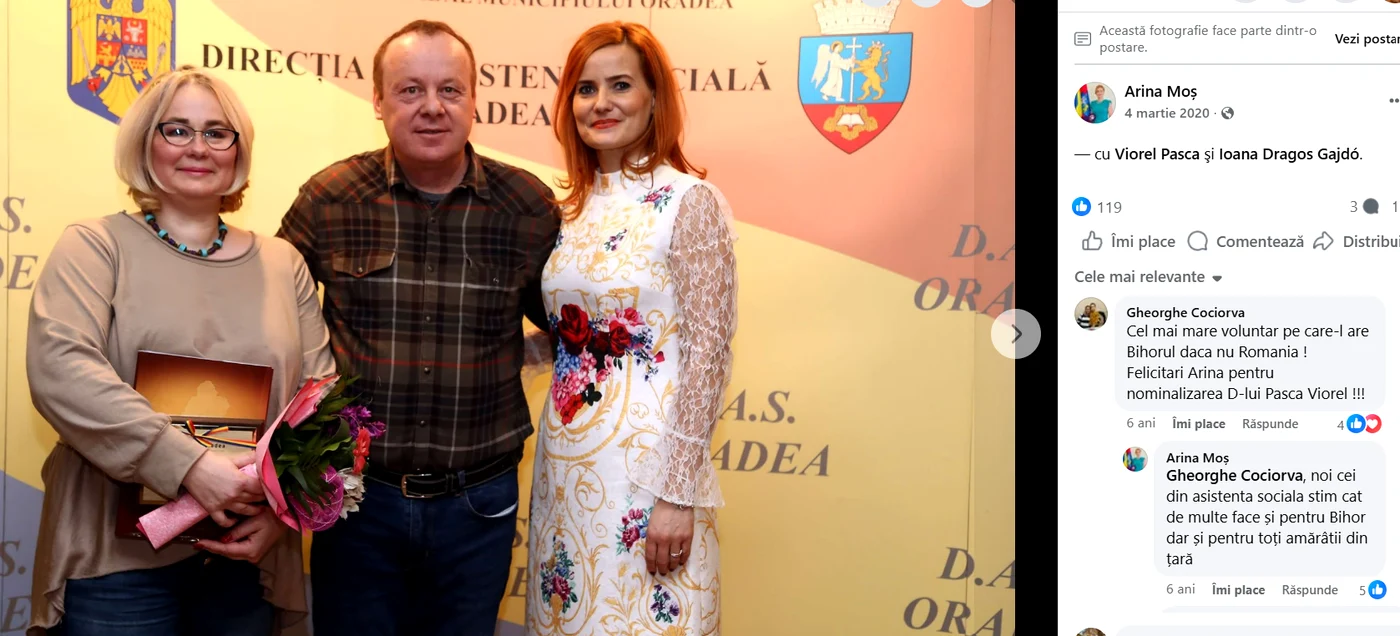 Viorel Pașca și Arina Moș FOTO: FB/Arina Moș