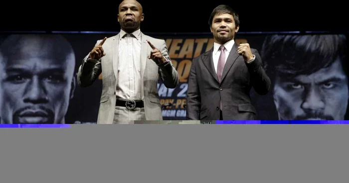 Mayweather şi Pacquaio s-au întîlnit pentru prima dată la conferinţa de presă FOTO AP