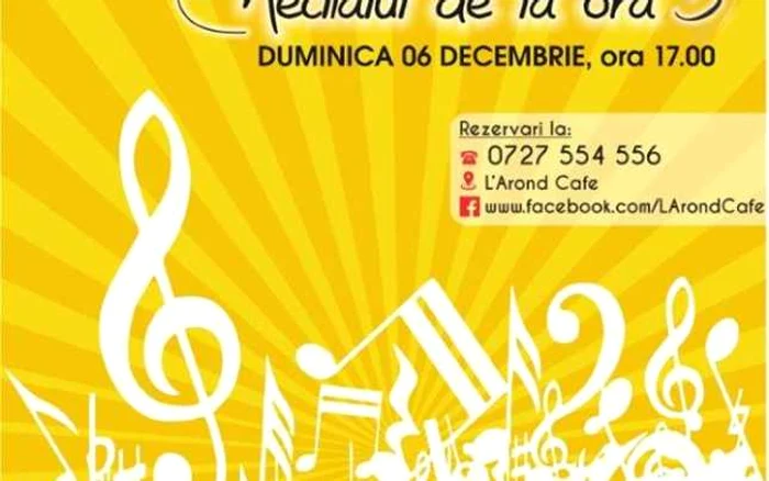 Evenimentul este găzduit de L'Arond Cafe din Târgovişte şi va începe la ora 17.00