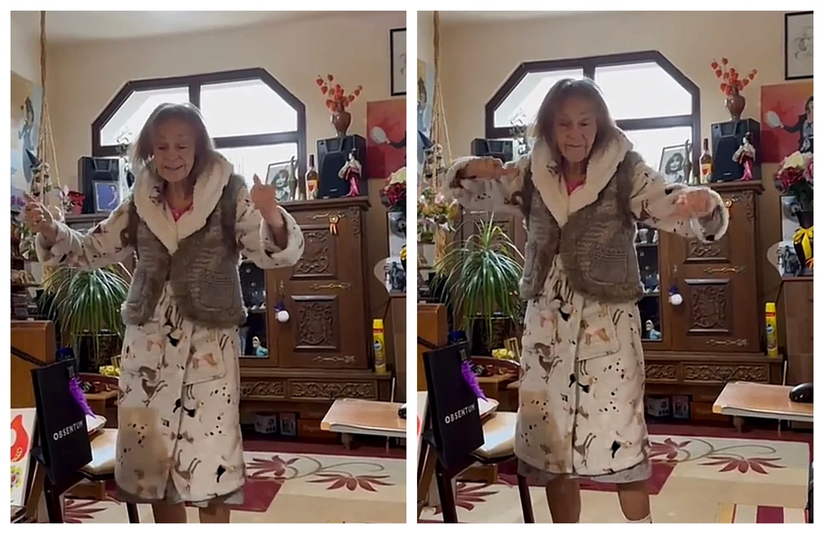 Marina Voica, imagini virale la 89 de ani / FOTO: Colaj captură video TikTok