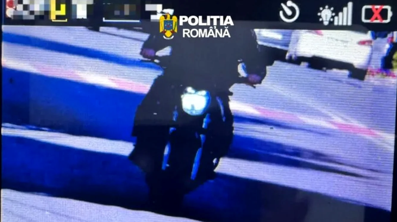 Motociclstul avea viteză FOTO: Poliția Română