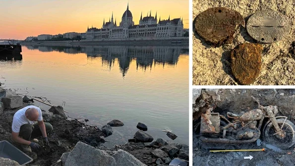 După ce o motocicletă a ieșit la suprafață, expertul Gabor Kohlrusz a exhumat rămășițe din al Doilea Război Mondial și a găsit plăcuțe de identificare (© Volksbund)