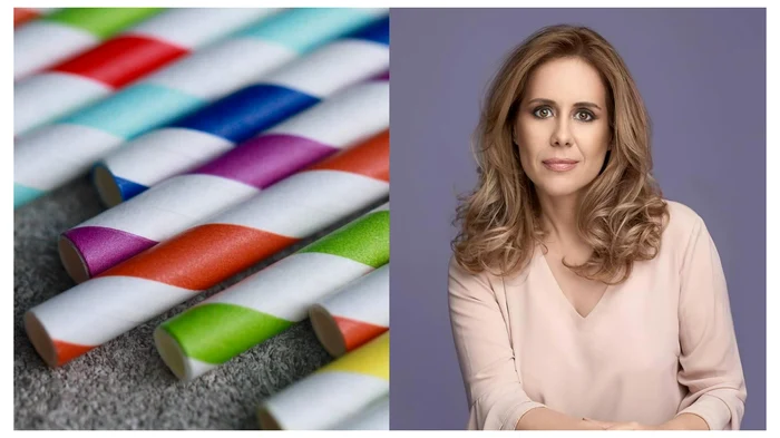 Mihaela Bilic și folosirea paielor din carton / foto: colaj Click!