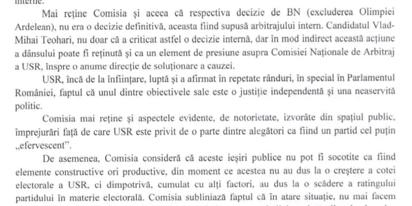 decizie usr comisia de arbitraj