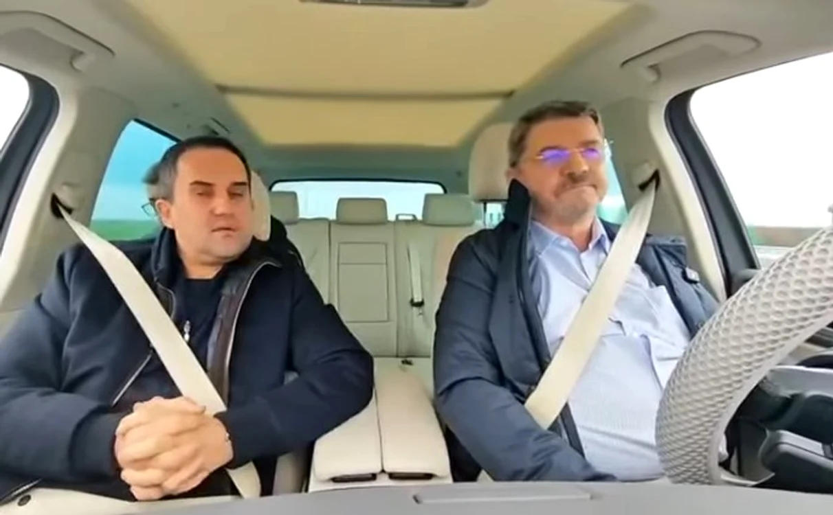 Dorinel Umbrărescu alături de ministrul Transporturilor, Ciprian Șerban FOTO: Captură video/ FB
