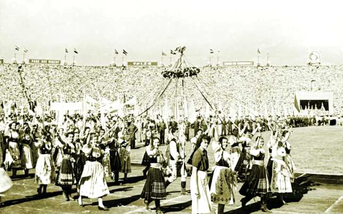 Manifestație de 23 august în anul 1950