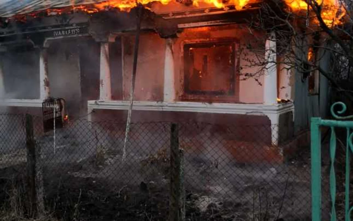 Imagine de la incendiul din Valea Cireşului  FOTO: ISU Teleorman
