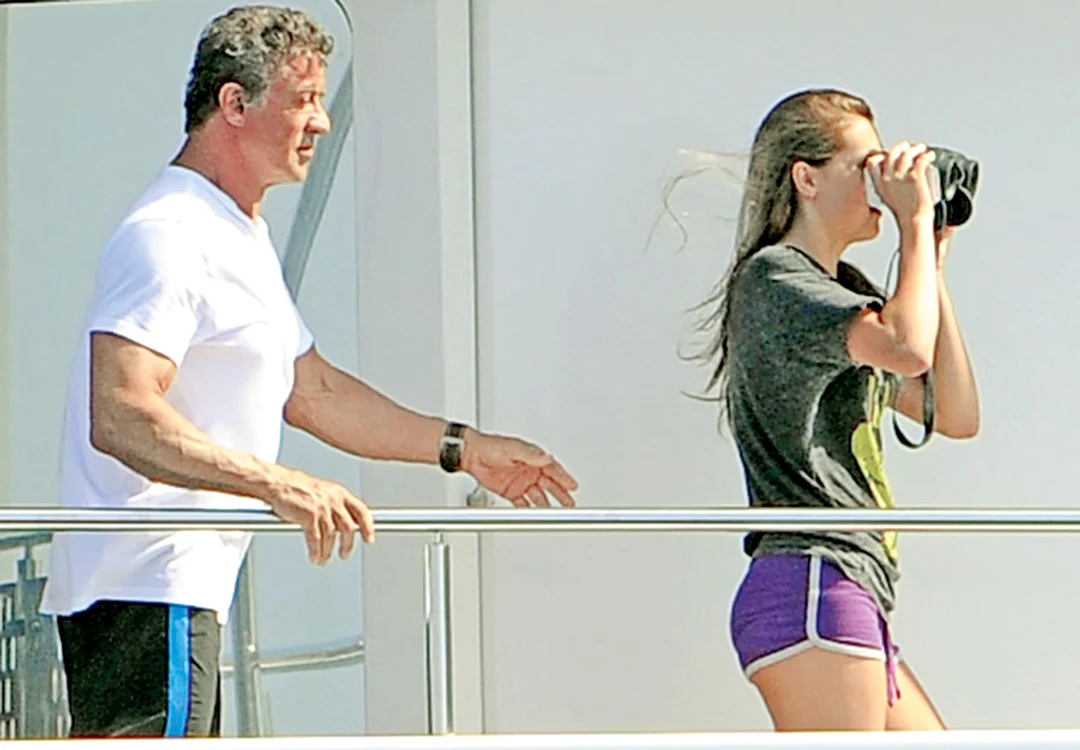 Deşi vădit trist, Stallone  a petrecut timp de calitate  cu familia sa