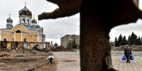 Biserică distrusă în regiunea Jitomir aprilie 2022 FOTO EPA-EFE