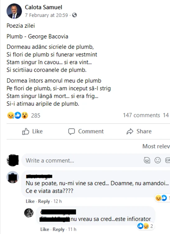 
    Samuel Calotă: 17.02.1960 - 08.02.2021foto: Facebook  