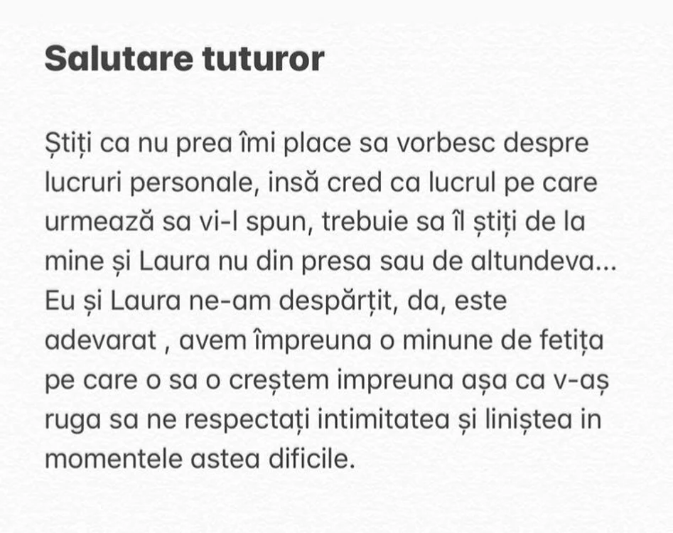 Postarea făscută public de Grasu XXL