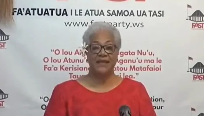 Premierul ales Fiame Naomi Matafa FOTO Captură video