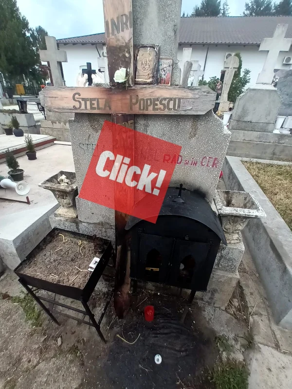 La mormântul Stelei Popescu nu arde nici măcar o lumânare. Sursă: Click!