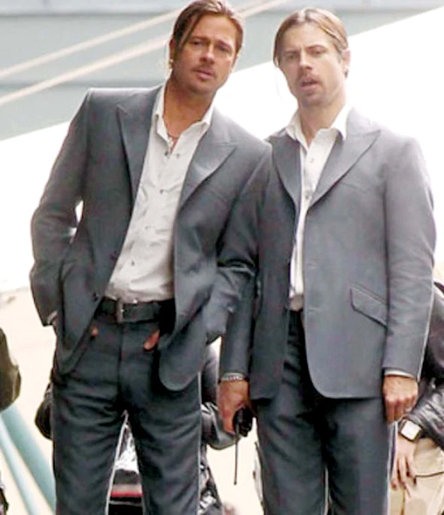 
    Actorul Brad Pitt,  de 48 de ani, apelează  adesea la dubluri  