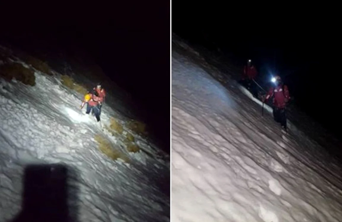 Patrula de serviciu de la Cota 2000 l-a găsit pe bărbat epuizat Foto: Dispeceratul Naţional Salvamont