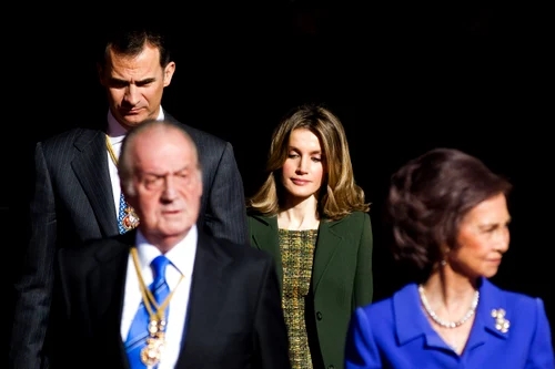 Regele Juan Carlos, Regele Felipe, Regina Letizia, Regina Sofia. FOTO: Profimedia