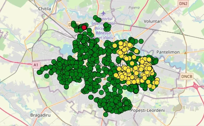 Harta sistemului de termoficare din Bucuresti pe 4 ianuarie 2026 (sursa cmteb.ro).