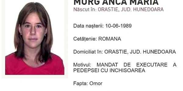 ana maria murg hunedoara foto politia romana most wanted