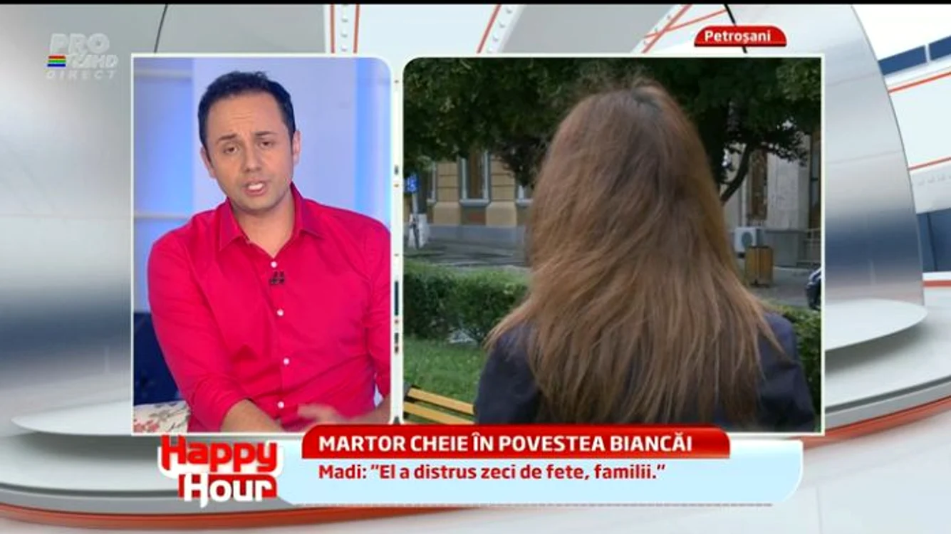 Prietena Biancăi s-a temut să-şi arate faţa în direct (captură: PRO TV)