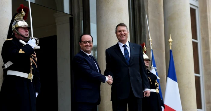 Francois Hollande, preşedintele Franţei, şi omologul său român, Klaus Iohannis