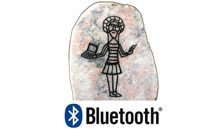 Numele Bluetooth a fost propus de Jim Kardach de la Intel, care citea la acea vreme un roman istoric despre vikingi și regele Harald Bluetooth 