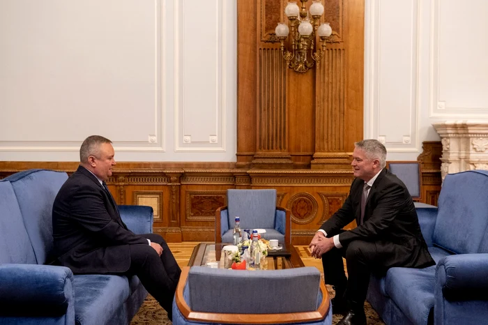 Președintele Senatului Nicolae Ciucă cu secretarul general al OCDE, Mathias Cormann Foto: Facebook