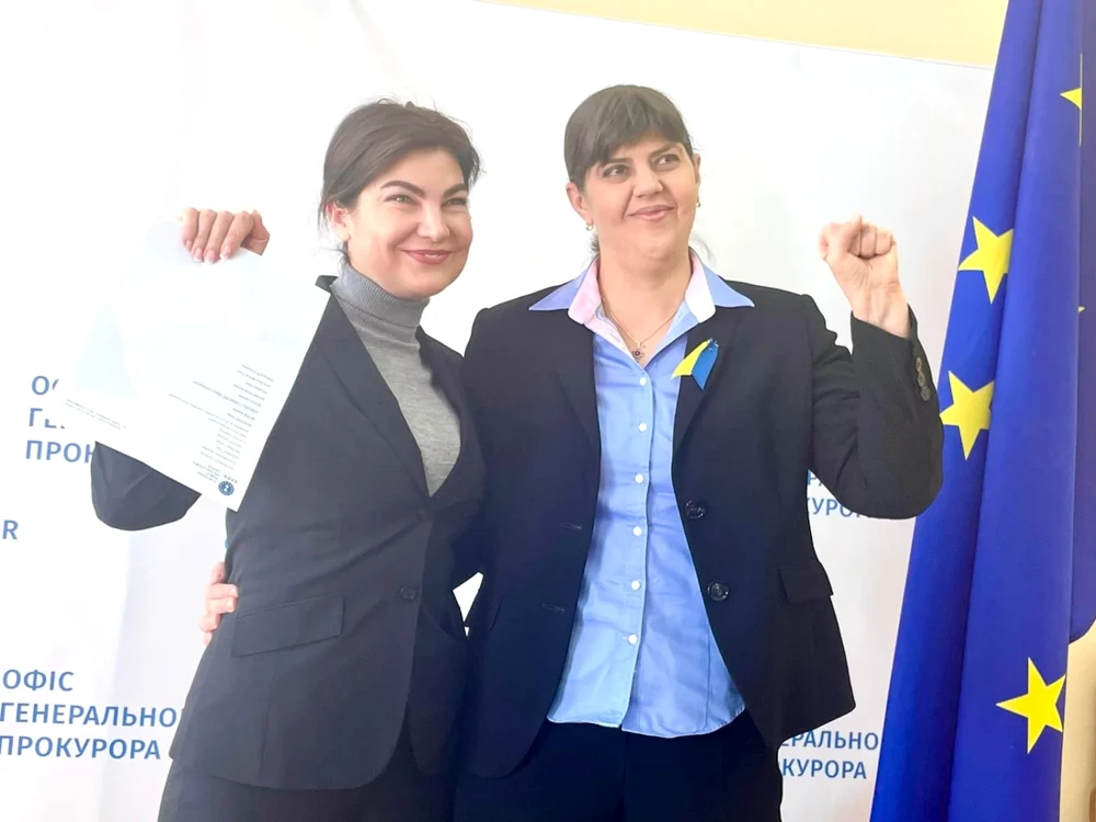 Irina Venediktova (procuror general al Ucrainei) şi Laura Codruţa Kovesi FOTO Facebook Irina Venediktova