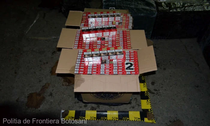 Ţigări de contrabandă FOTO Poliţia de Frontieră Botoşani