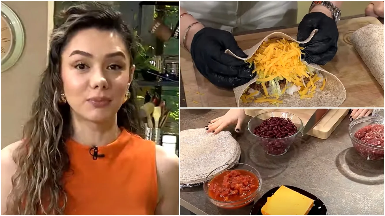 Buritto mexican, rețeta simplă cu care Miruna Lica a vrăjit internetul. Foto: colaj/captura TV