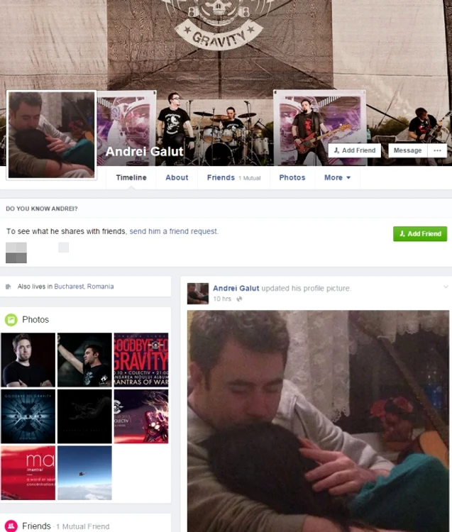 Andrei Găluț și-a schimbat pozele de la profil și copertă