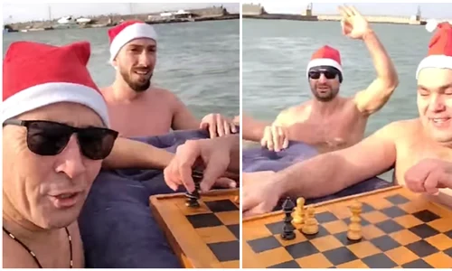 cativa barbati au jucat sah in mare in a doua zi de craciun 2025 FOTO captură video FB
