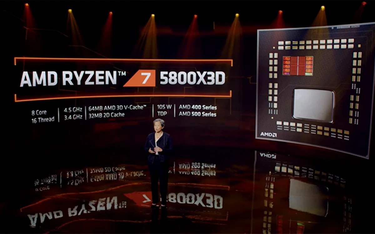 Lisa SU prezentand procesorul AMD Ryzen 7 5800X3D