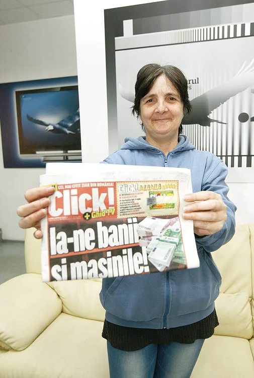 
    Cu banii câştigaţi la Click!MANIA, bucureşteanca Rodica Bragadireanu îşi va face dantura şi le va cumpăra cadouri copiilorFoto: Click!  