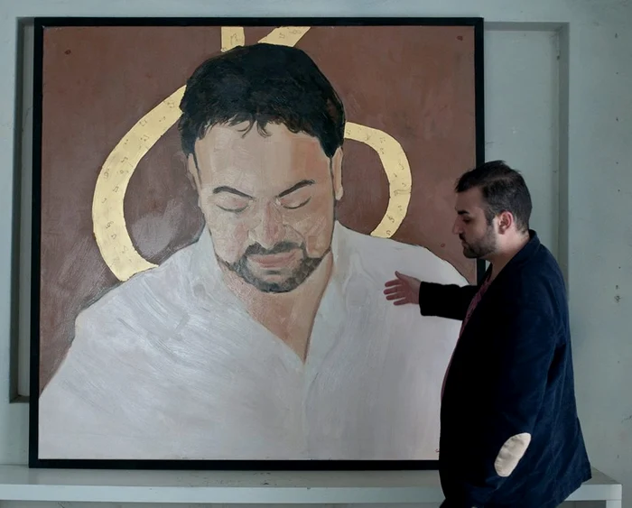 Florin Salam îşi are şi el locul de onoare în galeria maneliştilor pictaţi (foto: facebook/George Vasilescu)