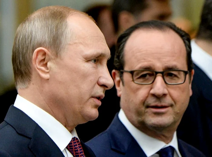 Vladimir Putin şi Francois Hollande vor discuta despre dosarul sirian înainte de summitul pe tema situaţiei din estul Ucrainei FOTO AFP