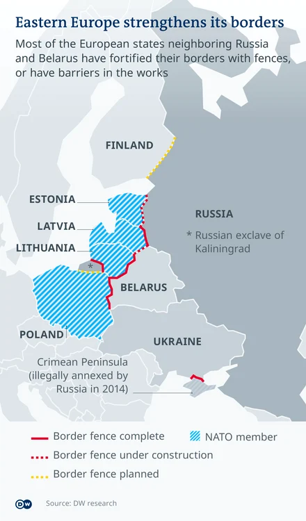 Graniţa dintre Polonia şi enclava rusă Kaliningrad are o lungime de peste 200 de kilometri