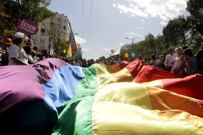 Parada gay Pride din Belgrad. Foto: EPA-EFE.