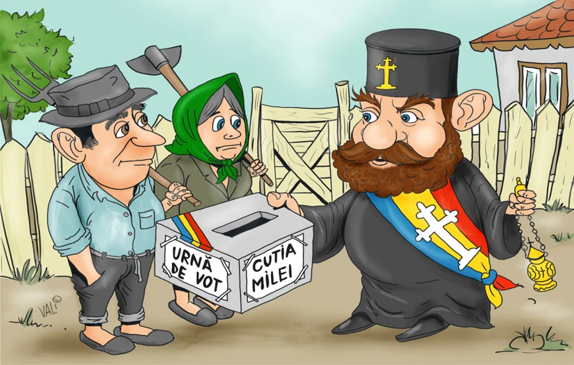 „Cu peste 15.000 de preoţi şi diaconi, Biserica are în continuare un potenţial mobilizator pe care aparatele de partid slăbite de noua lege a finanţării cu greu o mai pot asigura” DESEN: Vali Ivan