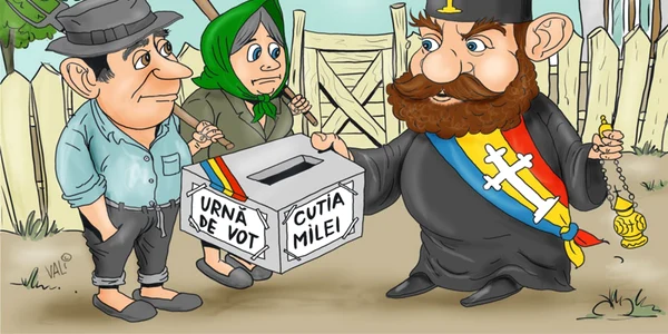 Preoţi în politică la alegerile locale Desen de Vali Ivan 