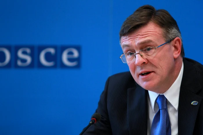 Leonid Kojara, ministrul de Externe al Ucrainei, preşedintele în exerciţiu al OSCE. FOTO: OSCE / Jonathan Perfect