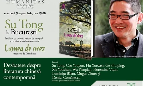 Su Tong la Bucureşti: întâlnire cu cititorii, sesiune de autografe şi eveniment dedicat romanului "Lumea de orez" jpeg