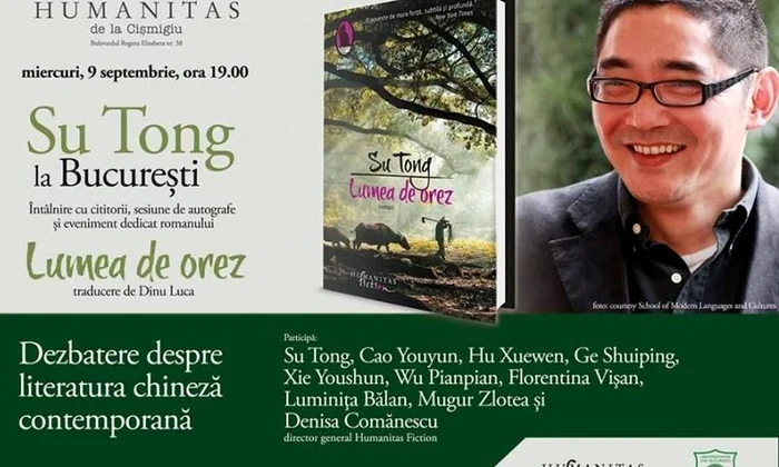 Su Tong la Bucureşti: întâlnire cu cititorii, sesiune de autografe şi eveniment dedicat romanului "Lumea de orez" jpeg