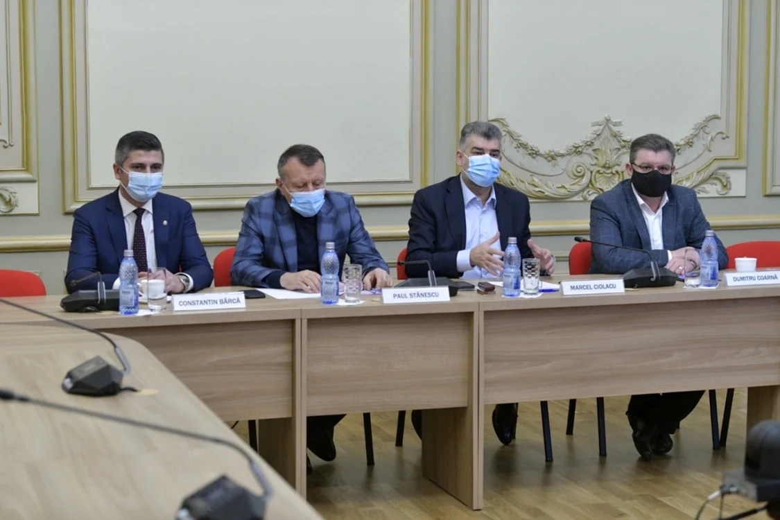 Social-democraţii s-au întâlnit miercuri, 24 februarie 2021, cu sindicaliştii din Poliţie. FOTO: Facebook/ Marcel Ciolacu