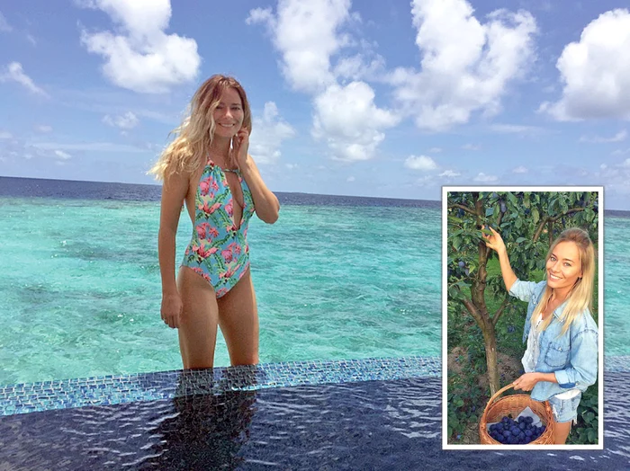 S-a simțit în al nouălea cer în vacanța din Maldive. Laura, înarmată cu un coșuleț împletit, a cules prune pentru magiun