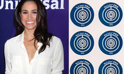 Meghan Markle cu plasture antistres jpg