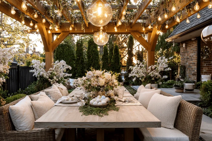 Decor exterior pentru Paște și 1 Mai valabil în tot sezonul cald Foto sackstedersinteriors com blog 